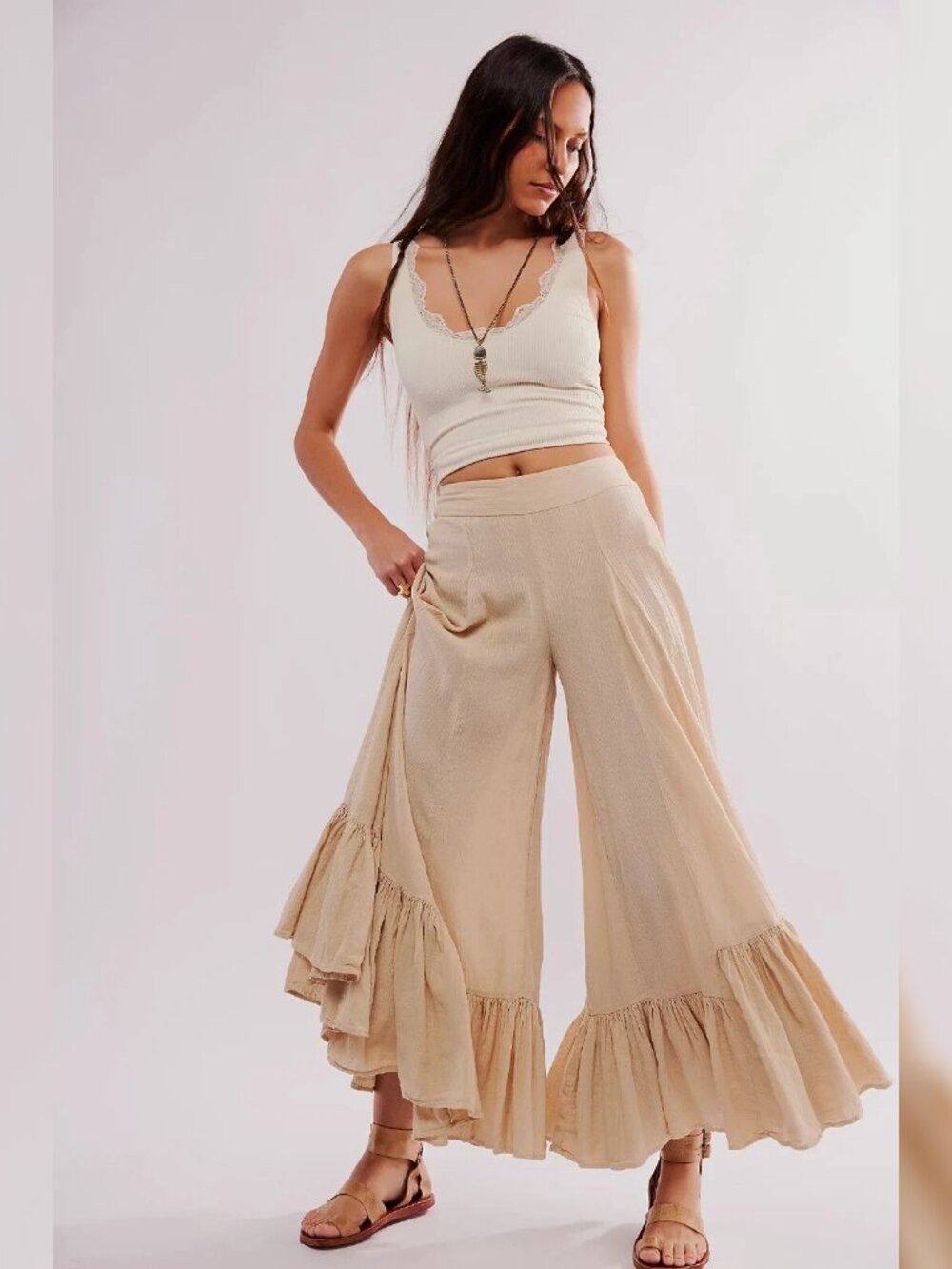 Free People Summer Kiss Godet Pants S 4 Women's Casual Wide-Leg Pant NEW 46368